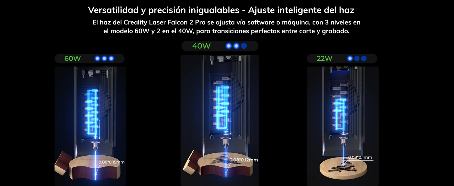 El CREALITY LASER FALCON 2 PRO 40W redefine el estándar de los sistemas láser domésticos y semiprofesionales al integrar tecnología accesible y funcionalidades de gama alta. Su operación intuitiva, combinada con características como la asistencia de aire optimizada y la seguridad reforzada, lo posicionan como el aliado perfecto para quienes inician su camino en el grabado láser o buscan expandir sus capacidades de producción. Con este equipo, es posible explorar nuevas técnicas, materiales y aplicaciones, potenciando la creatividad sin comprometer la confiabilidad ni la calidad en los resultados.